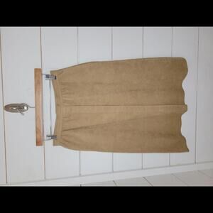 Vintage 70s  28" tan Ultrasuede midi skirt